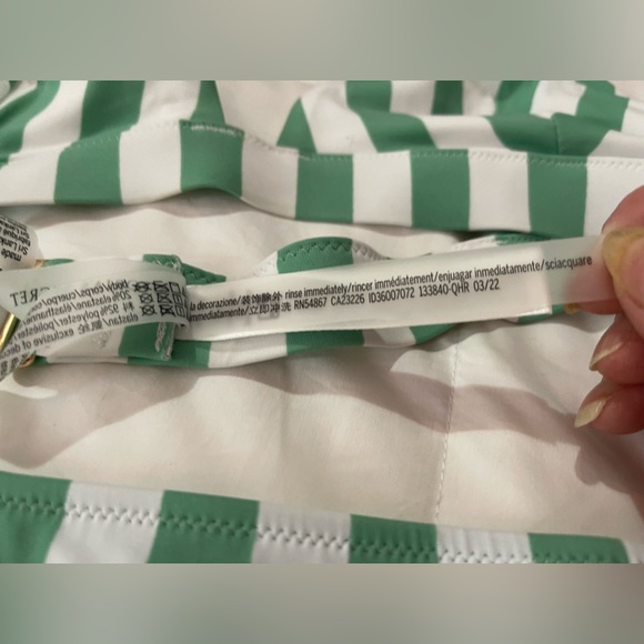 Victoria’s Secret bikini with green and white stripes NWT Size M - Picture 2 of 10